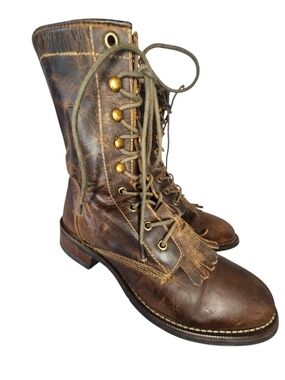VINTAGE LAREDO WOMEN KILTIE HERITAGE LACER BROWN DISTRESSED LEATHER SZ 7 M